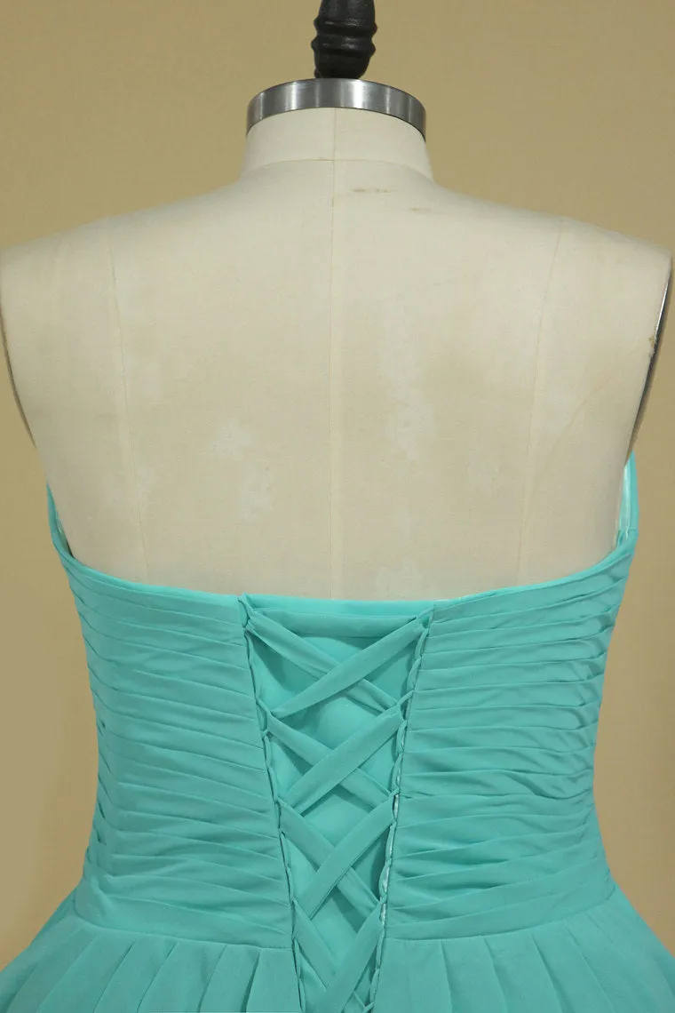 2024 A Line Ruched Bodice Homecoming Dresses Chiffon Mini