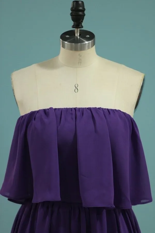 2024 Chiffon Boat Neck Bridesmaid Dresses A Line PHM77Y2E