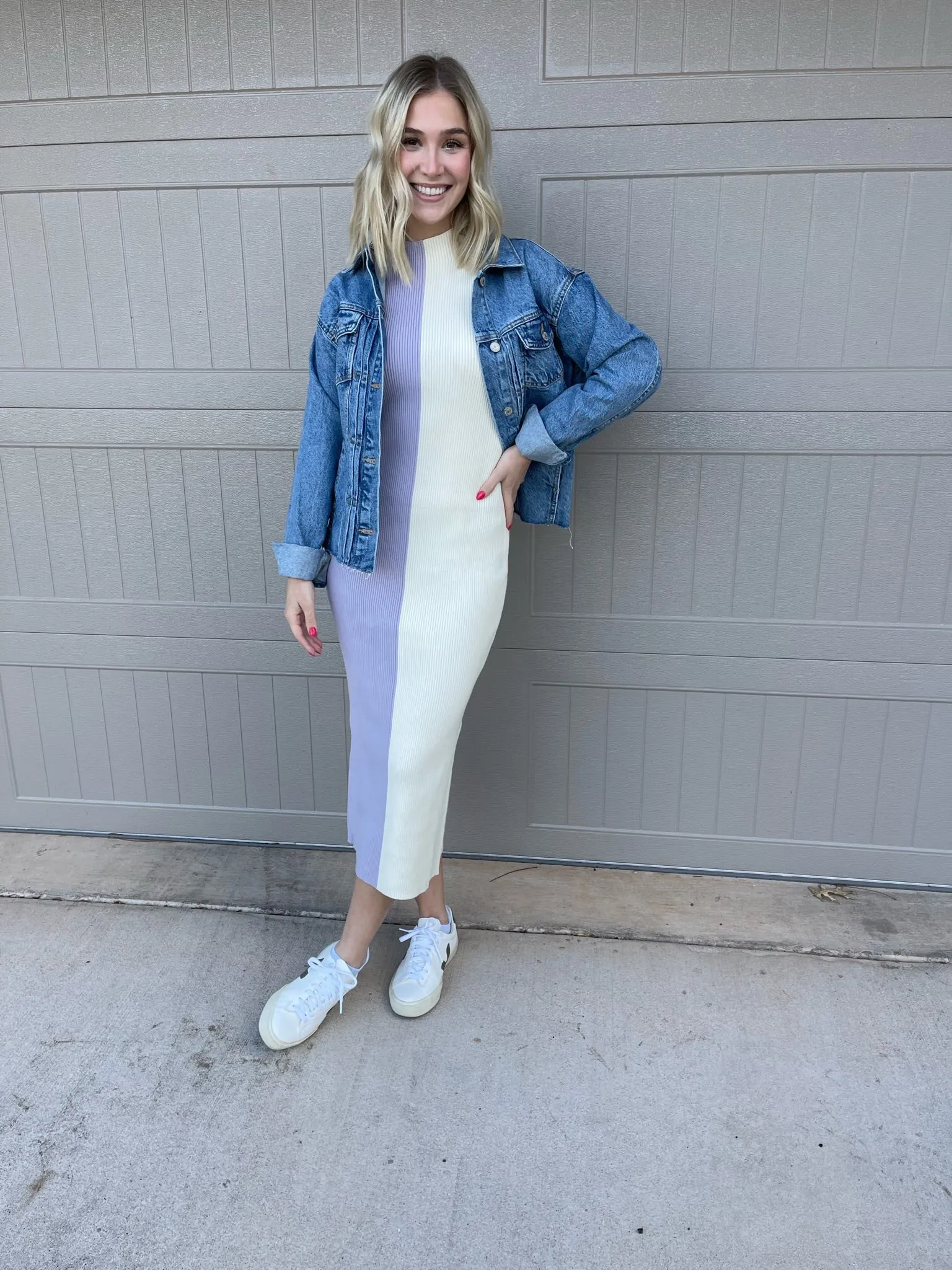 Andrea Two Tone Knit Dress