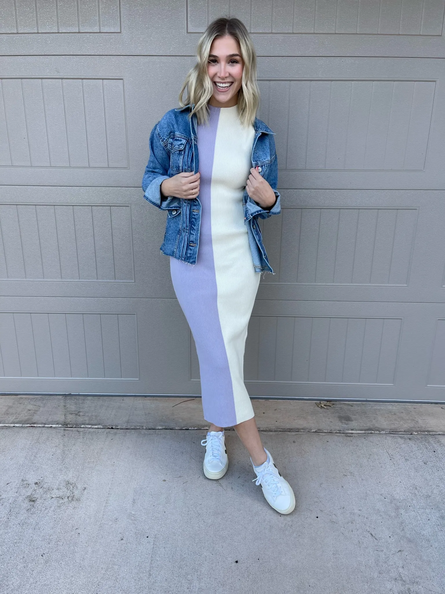 Andrea Two Tone Knit Dress