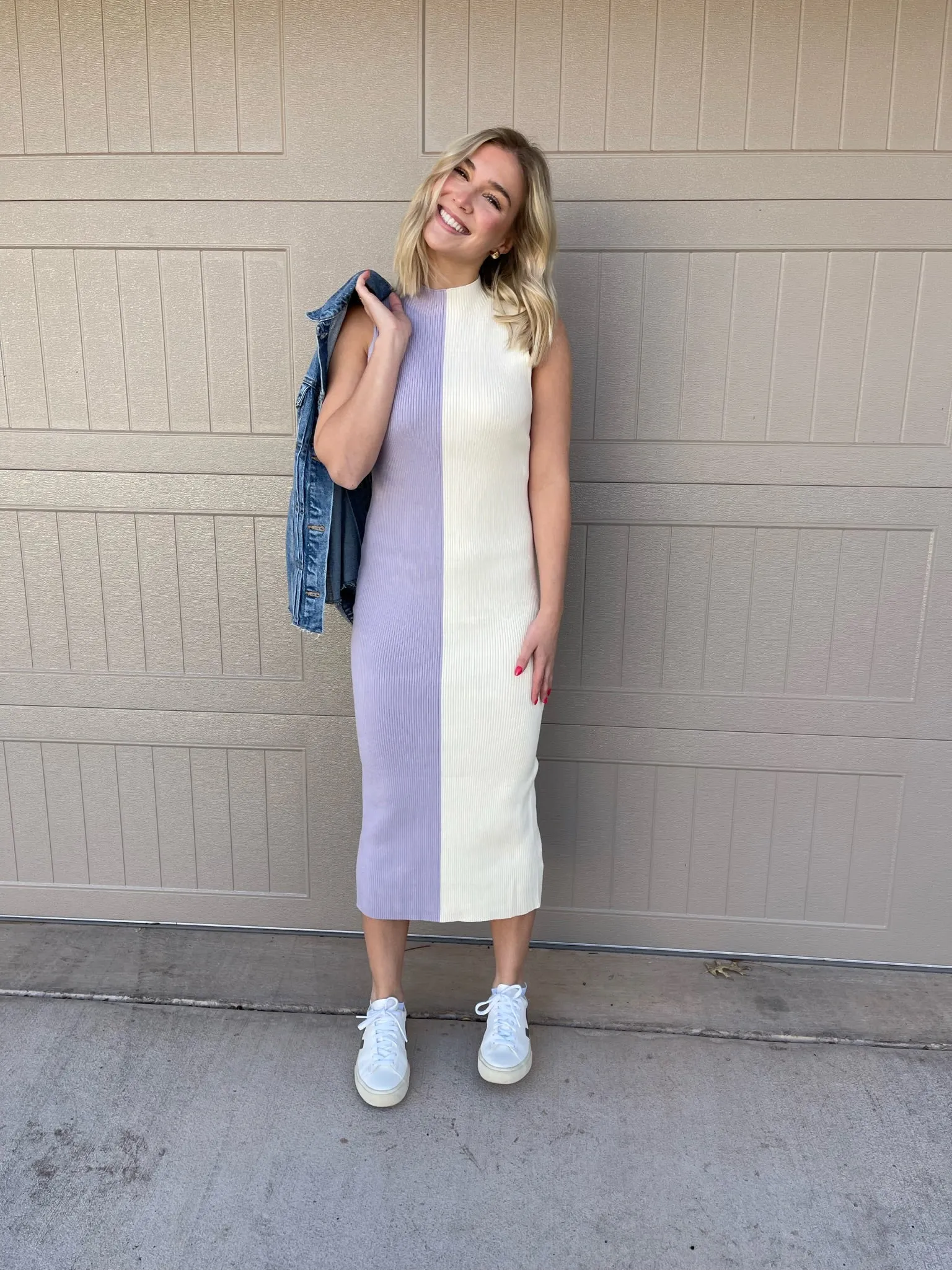 Andrea Two Tone Knit Dress