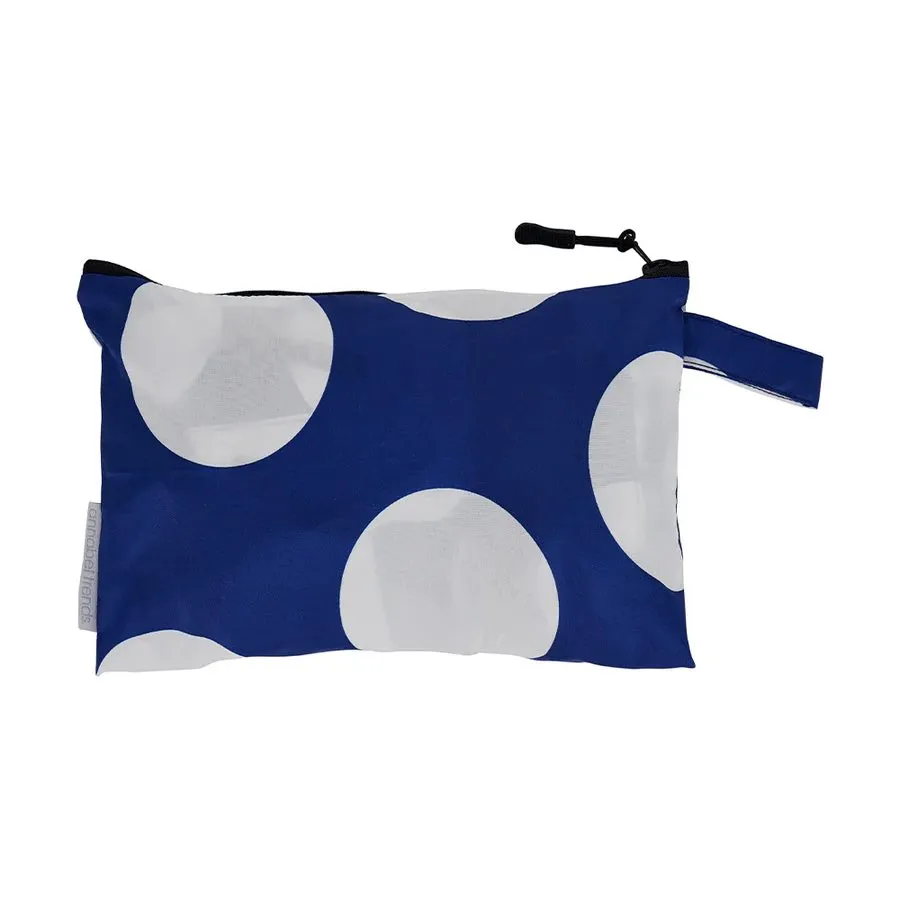 Annabel Trends Water Resistant Spray Jacket with Pouch - Navy Spot S/M