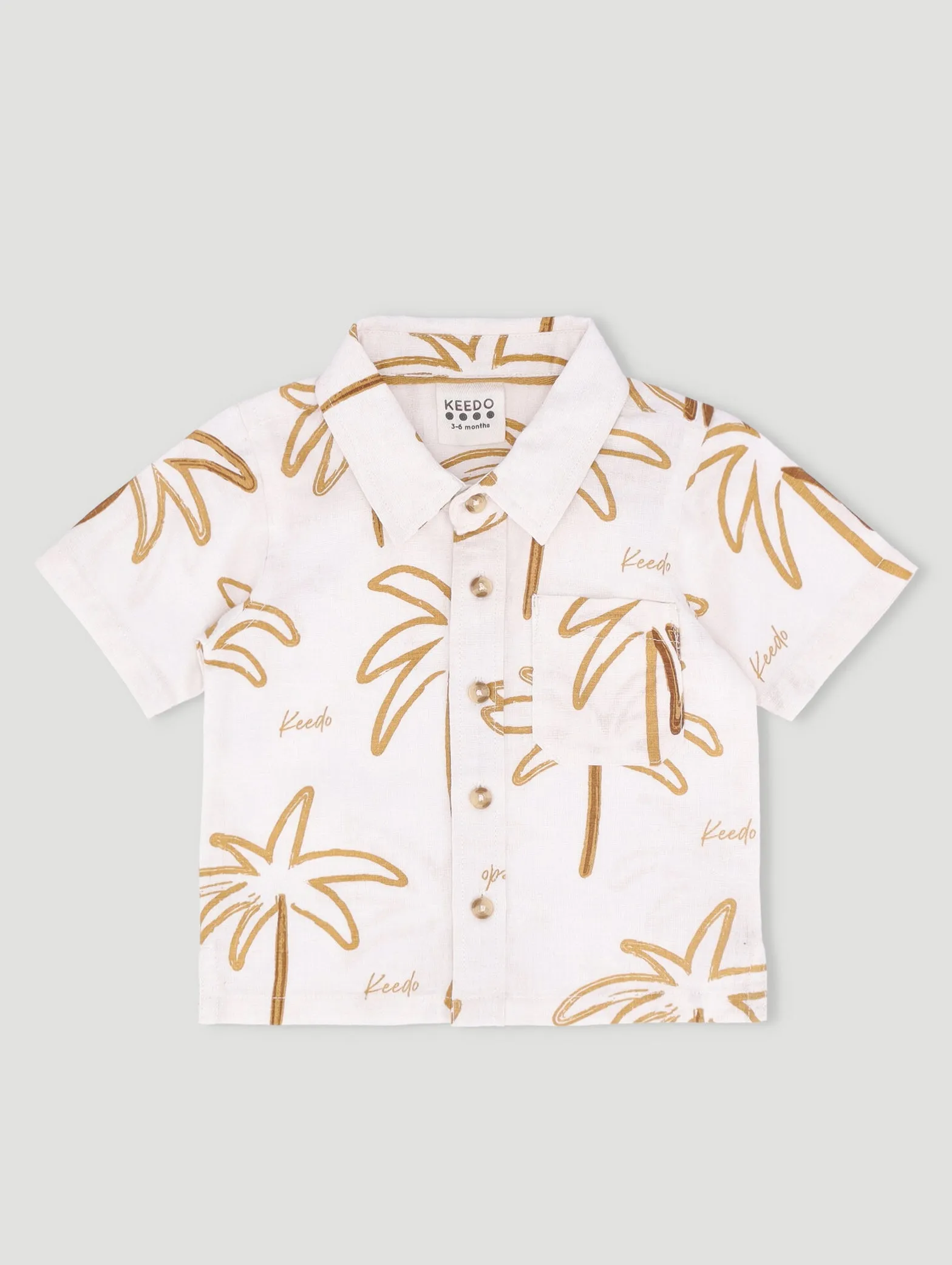 Baby Boys All Over Print Short Sleeve Palms Resort Shirt