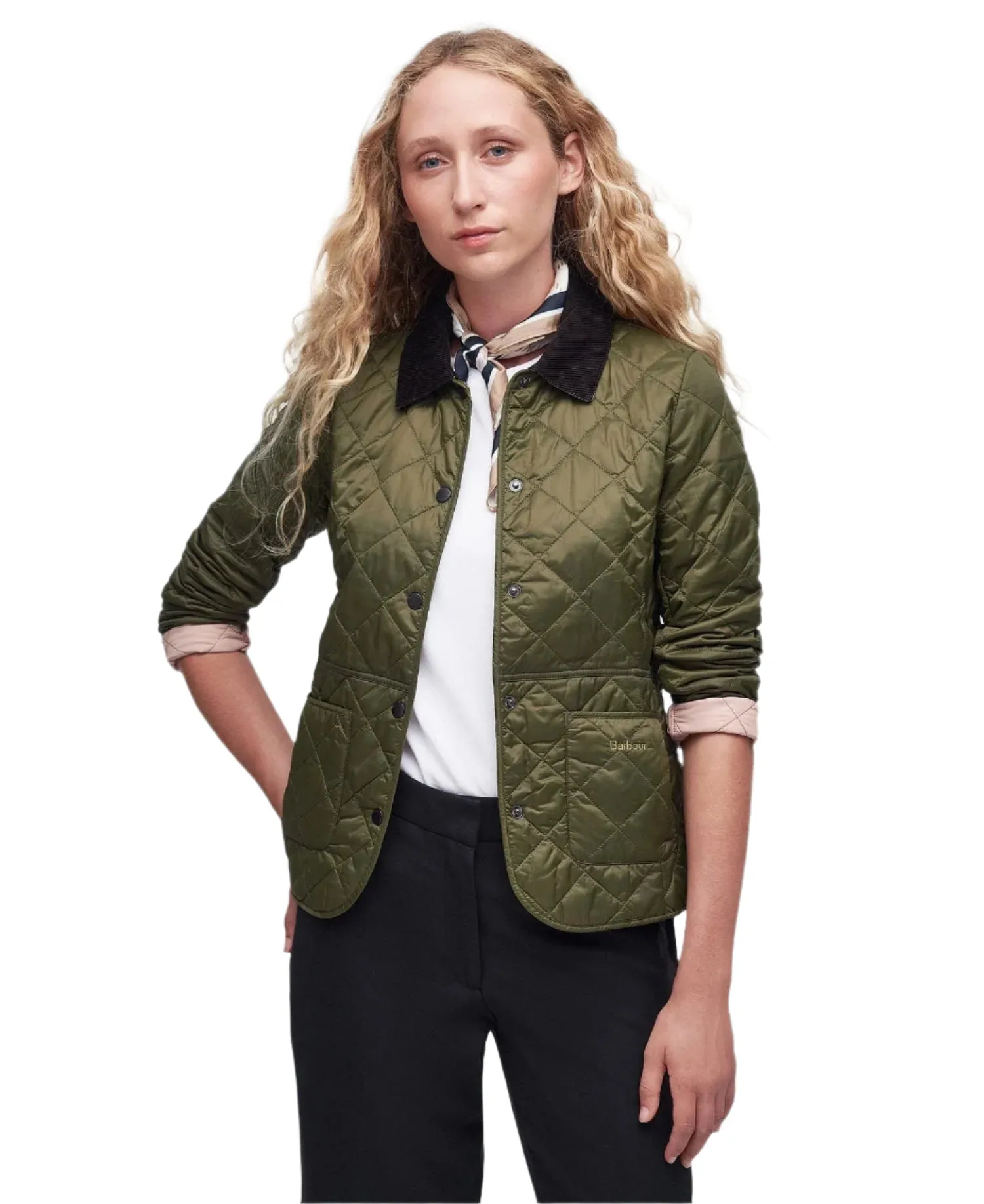 Barbour Deveron Quilt  - Olive Pale/Pink