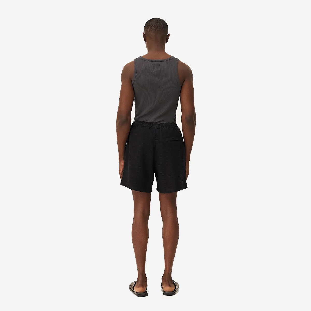 Cadiz Waffle Easy Shorts - Black