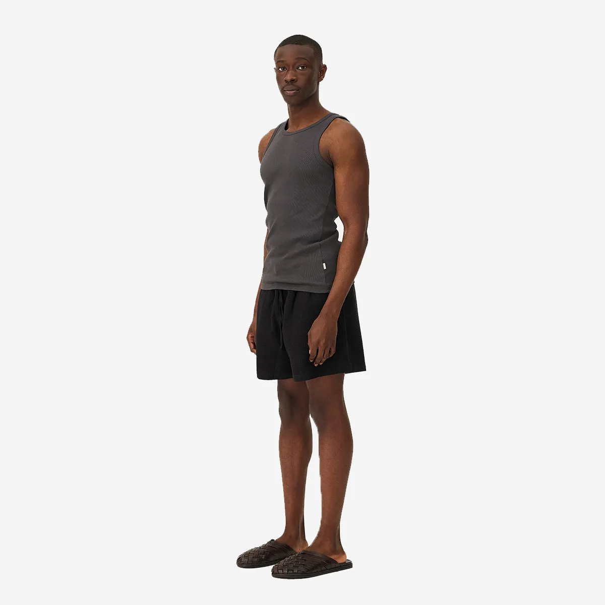 Cadiz Waffle Easy Shorts - Black