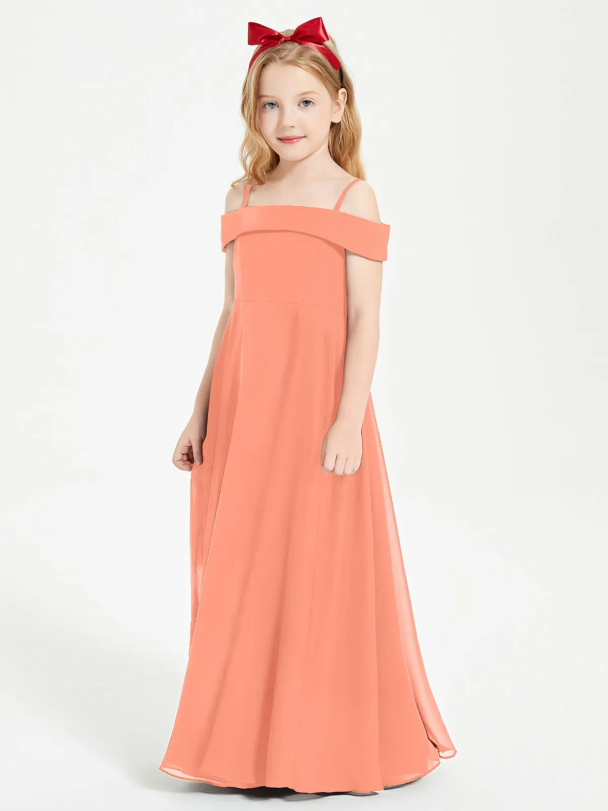 Chic Junior Bridesmaid Dresses Off the Shoulder Sunset