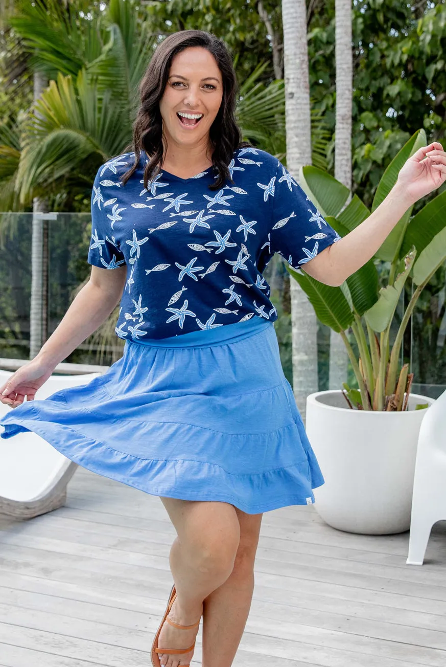 Comfortable Cotton Vacation Ruffle Skirt
