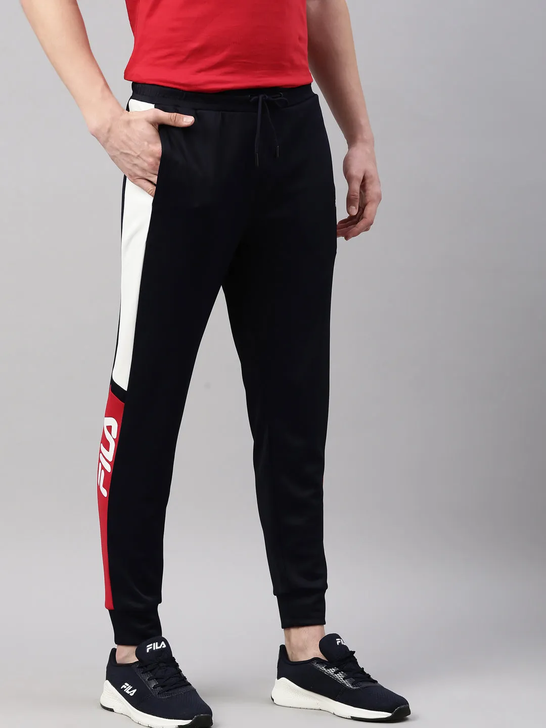 Fila White Avur Men's Cuffed Joggers