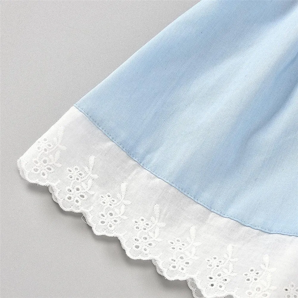 Girls Lace Embroidery Sleeveless Sweet Dresses Wholesale Kids Clothing Distributors