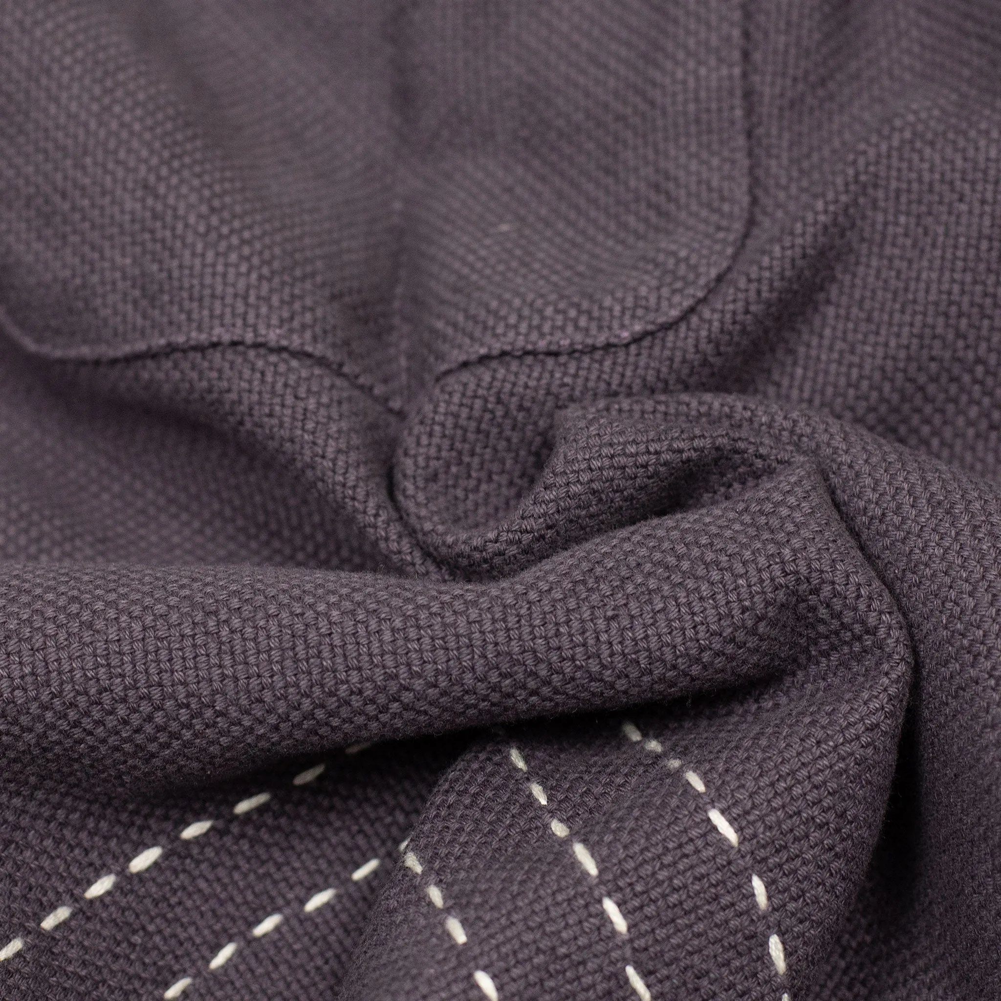 Hand-stitched Club shorts in plum basketweave cotton and linen