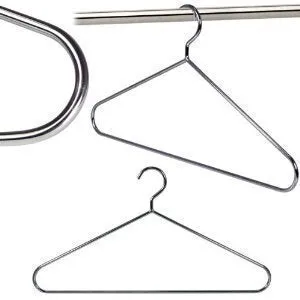 HANGERWORLD 10 Strong 17.7inch Heavy Duty Chromed 6mm Steel Coat Suit Jacket Clothes Pants Bar Motorcycle Leather Hangers.