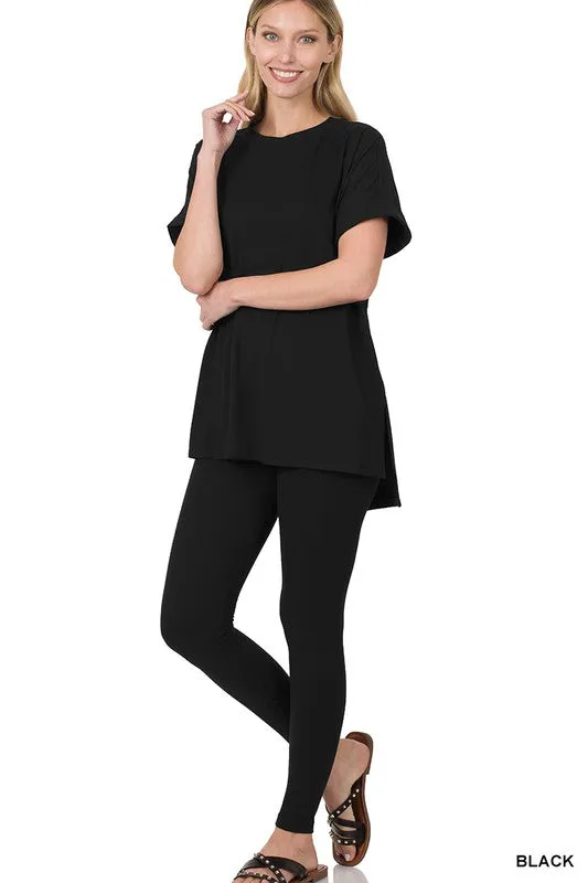 High Quality Buttery-Soft Breathable SD Loungewear Set (Black)