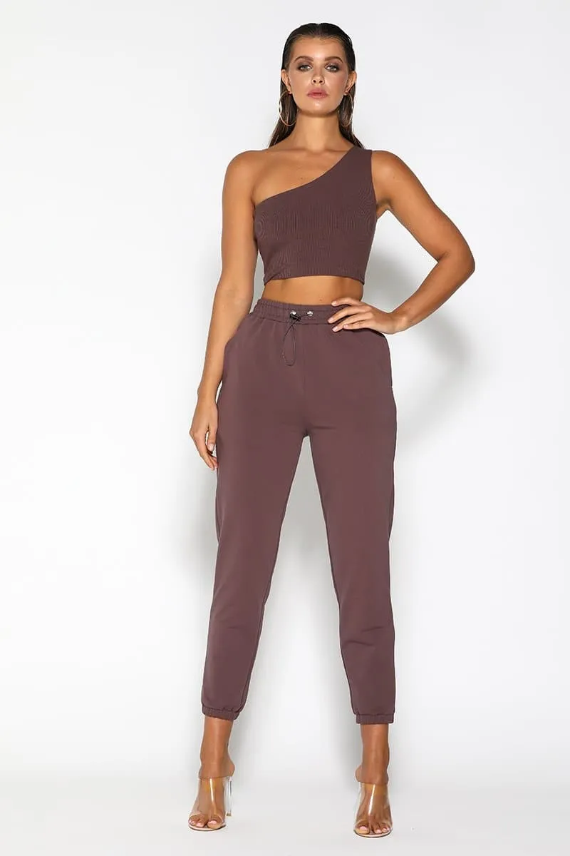 Jasmine Elastic Waist Jogger Pants - Mauve