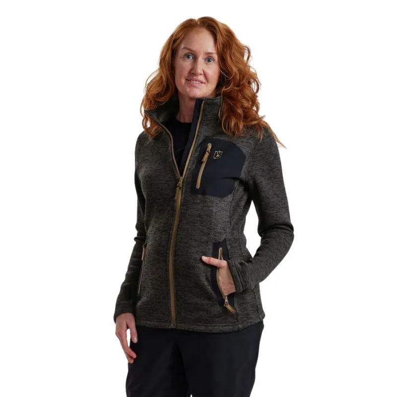 Lady Sarek Knitted Jacket In Dark Grey Melange