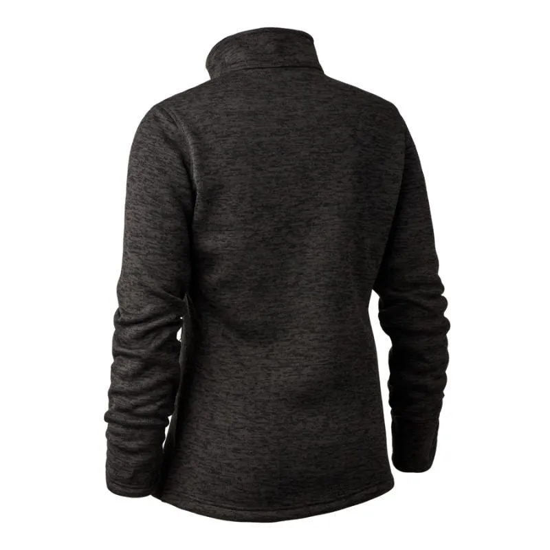 Lady Sarek Knitted Jacket In Dark Grey Melange