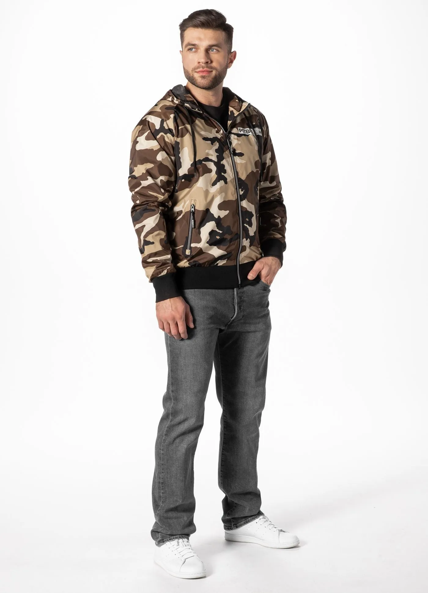 Men's hooded jacket Athletic Hilltop - Sand Camo