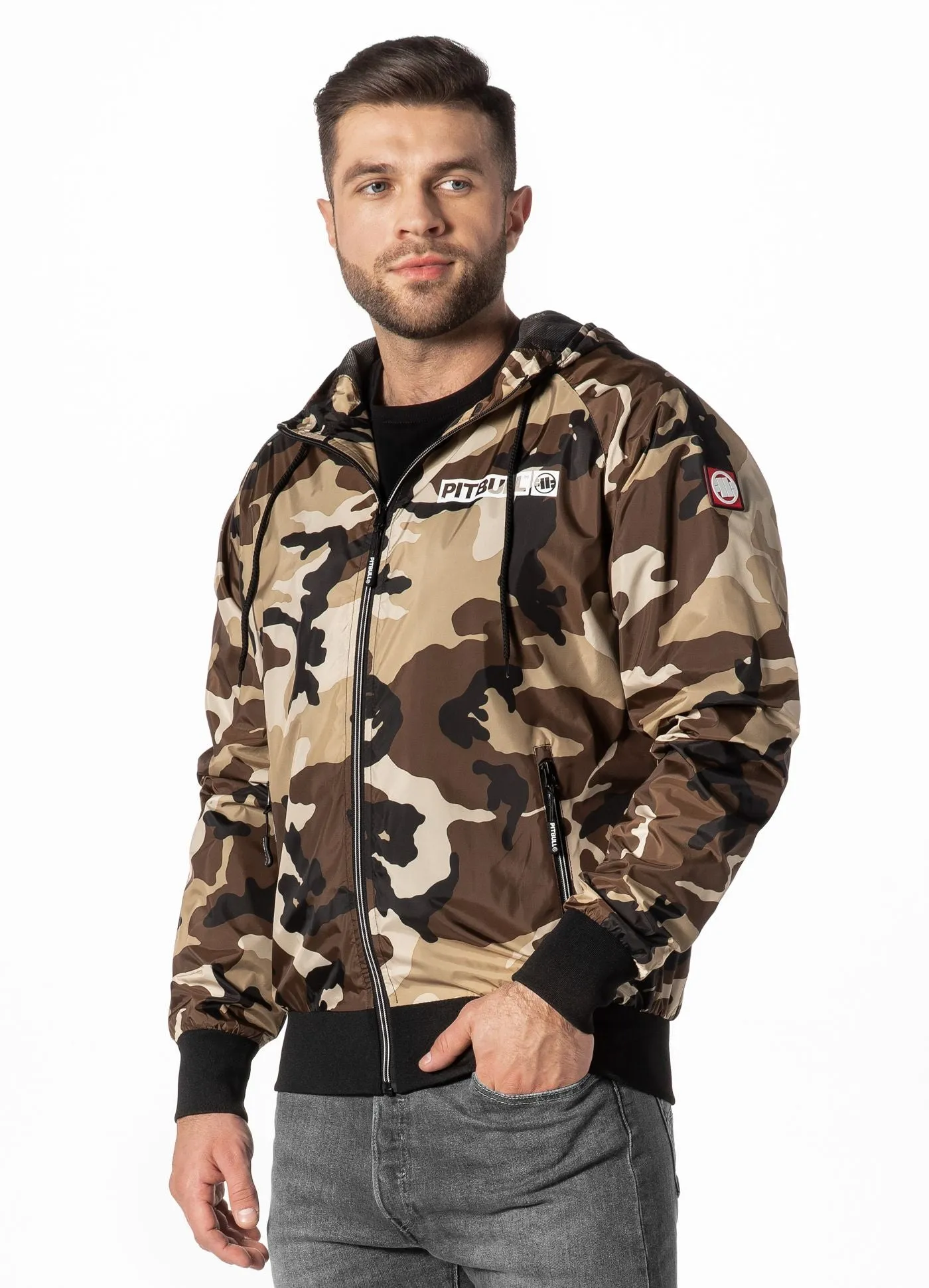 Men's hooded jacket Athletic Hilltop - Sand Camo