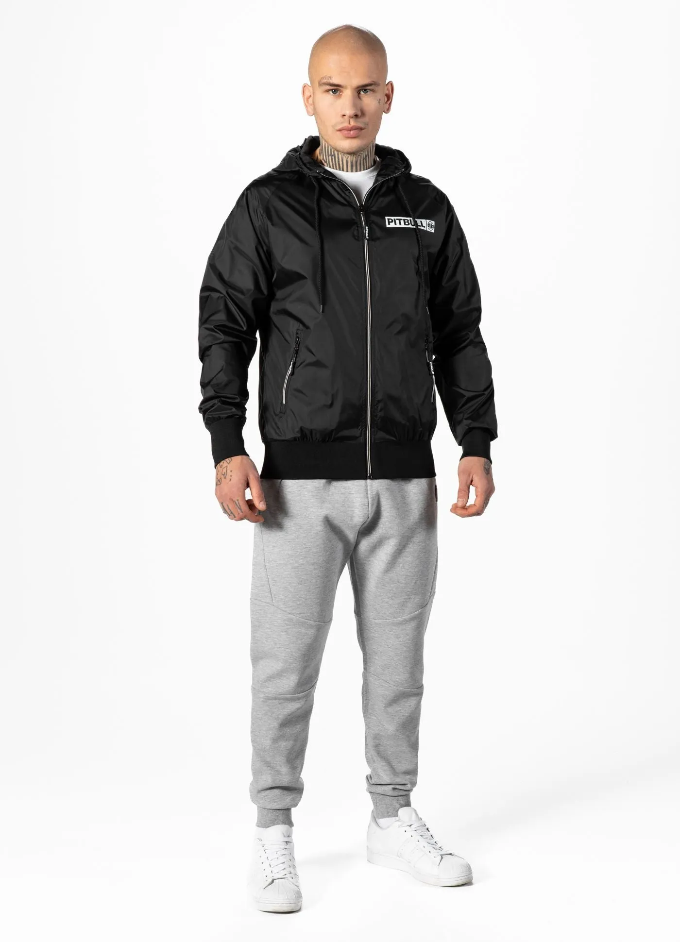 Men's hooded jacket Athletic Logo - Black