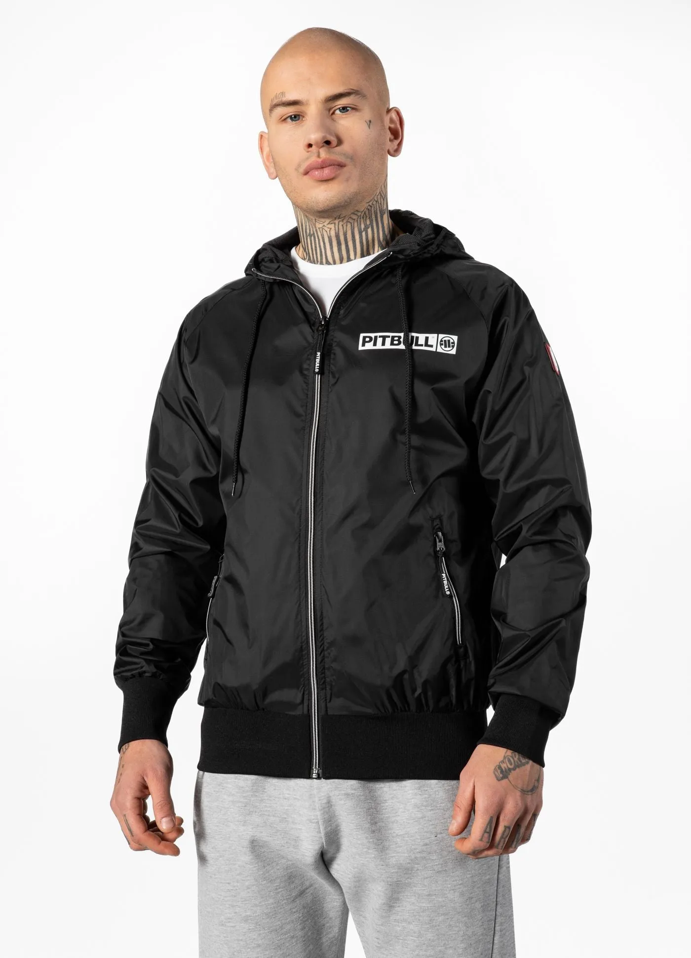 Men's hooded jacket Athletic Logo - Black
