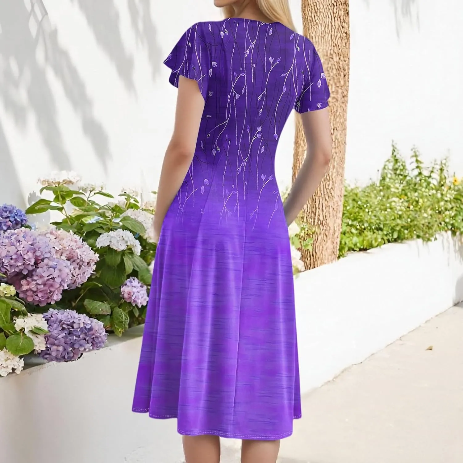 Midi Dresses 2025 Short Sleeve Deep V Neck Summer Casual Plus Size Split Fashion Casual Wedding Guest Dress