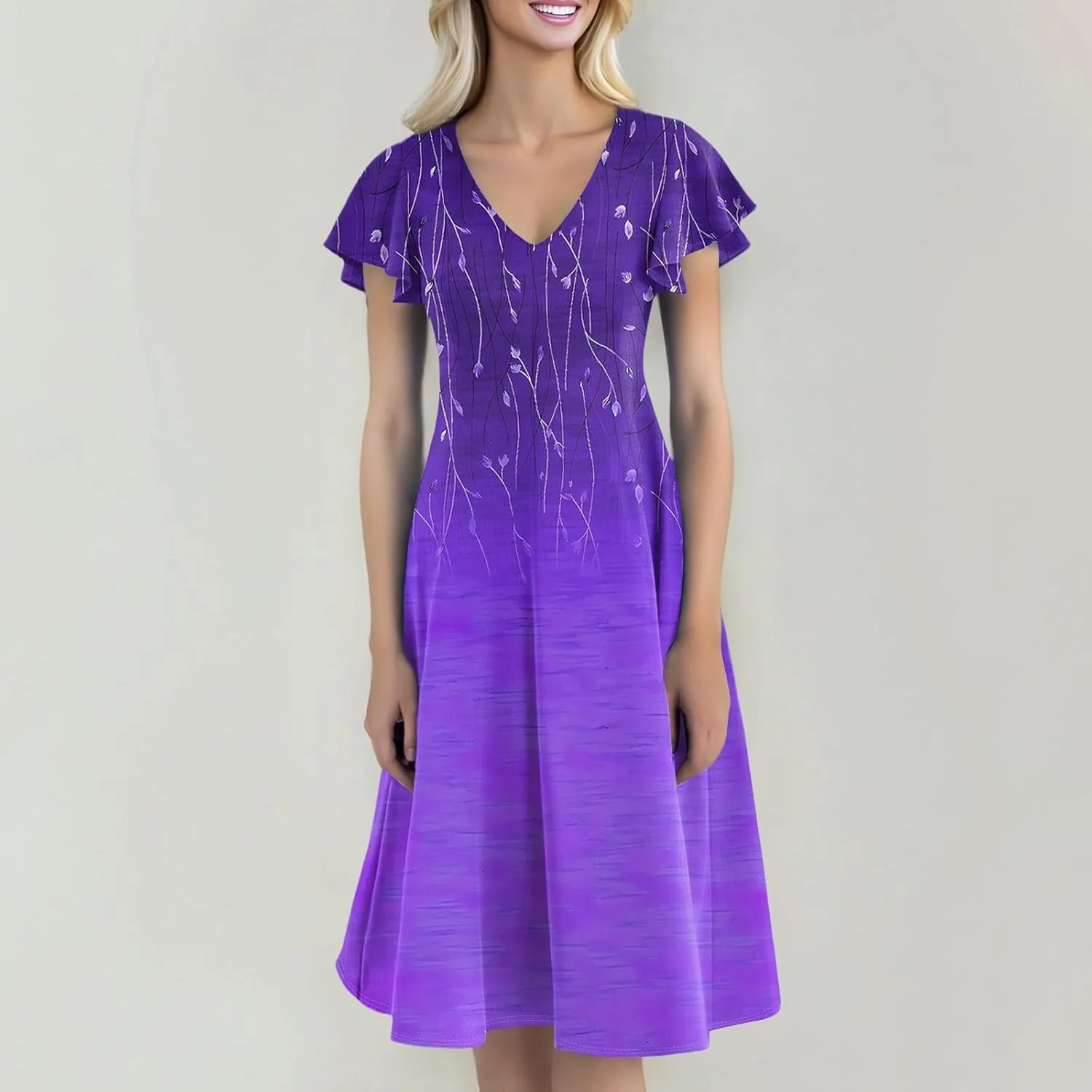 Midi Dresses 2025 Short Sleeve Deep V Neck Summer Casual Plus Size Split Fashion Casual Wedding Guest Dress