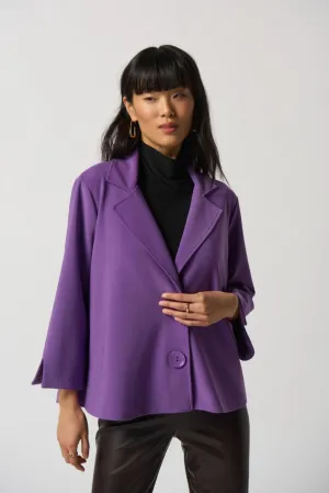 Notched Collar Boxy Jacket - Violet
