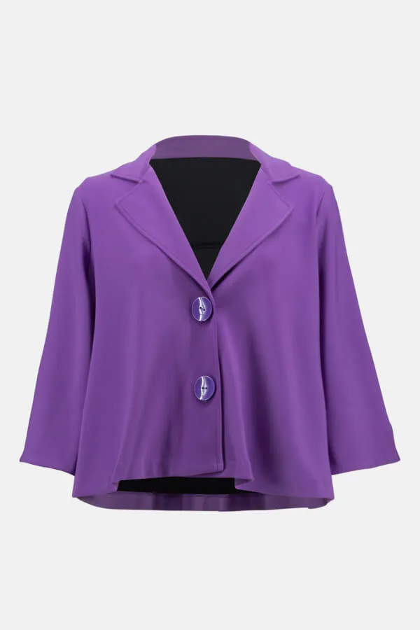 Notched Collar Boxy Jacket - Violet