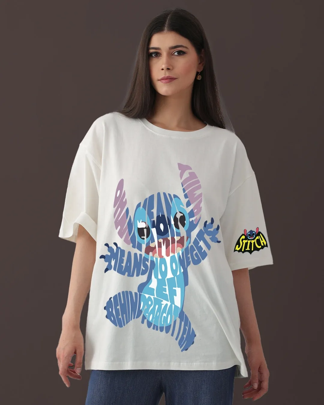 Pack of 2 Women's Oversized Tees - Super Mario & Stitch