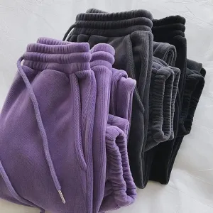 Pants Soft Loose-fit Jogging Sweatpants with Elastic Waist
