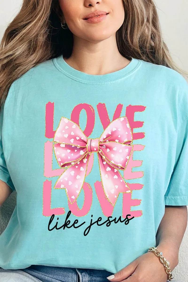Pink Love Like Jesus Comfort Colors Adult Ring-Spun Cotton Tee