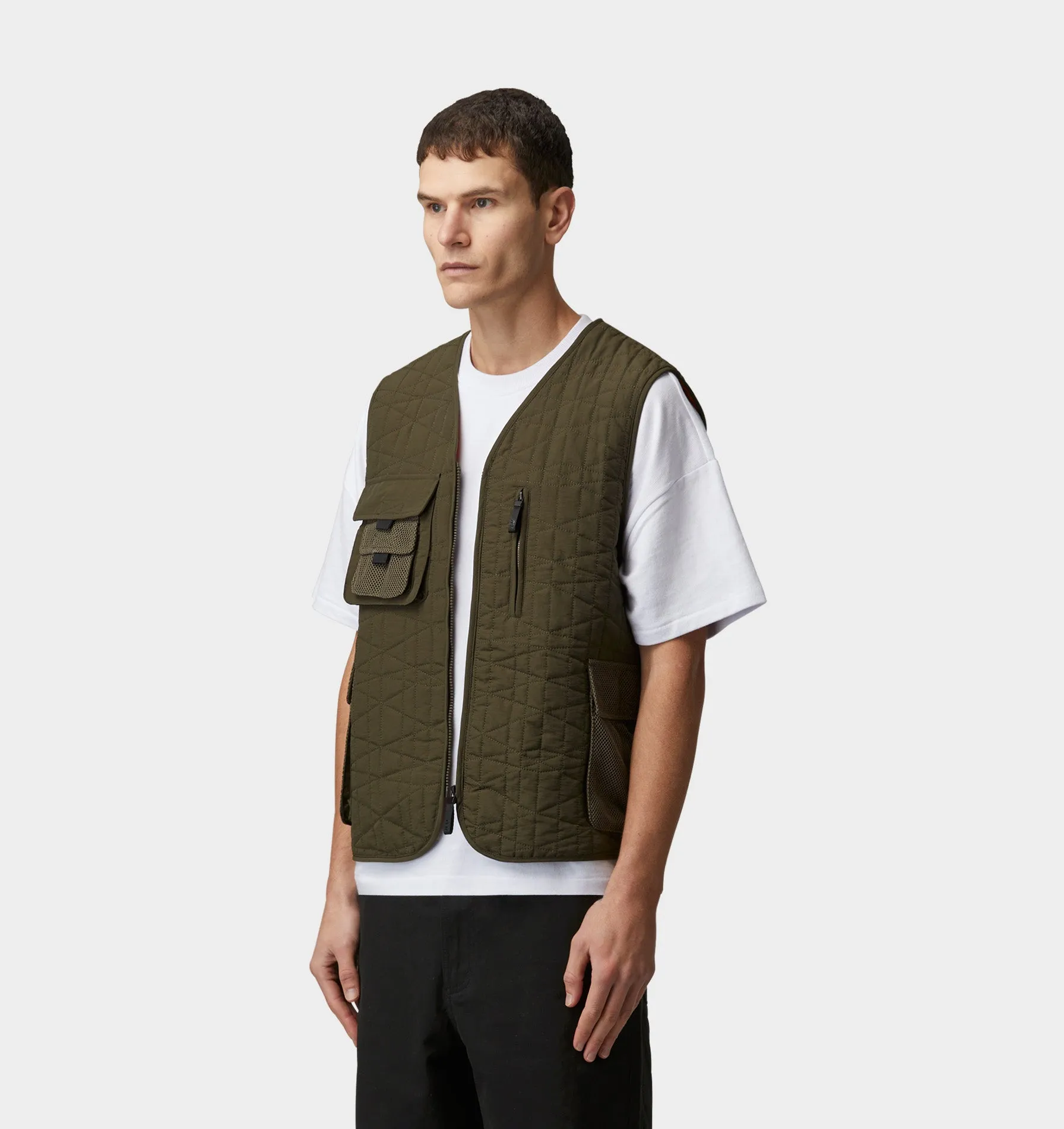 Quilted Utility Vest - Army Green