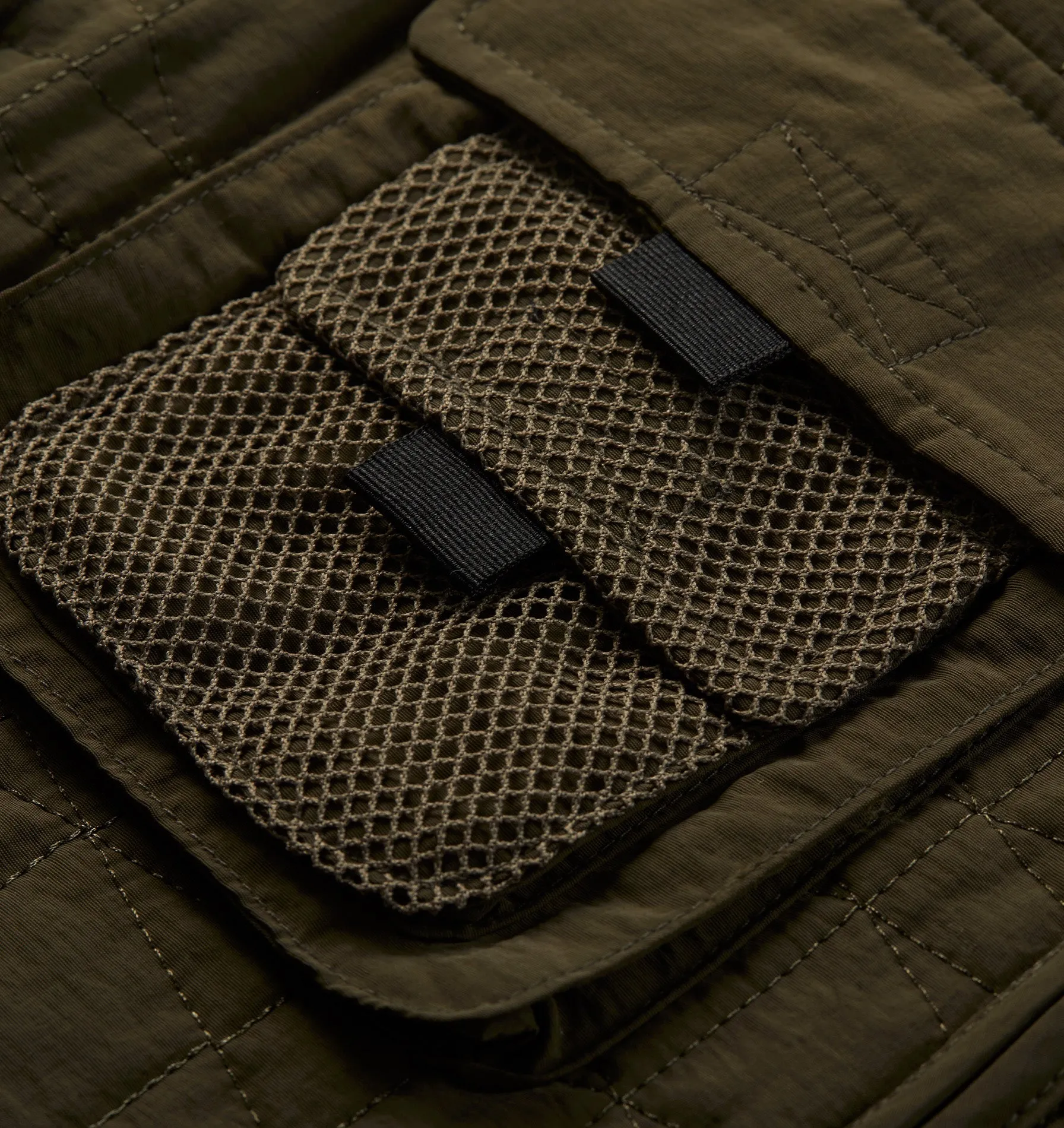 Quilted Utility Vest - Army Green