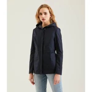 Refrigiwear Chic Blue Polyester Jacket with Zip and Button Detail