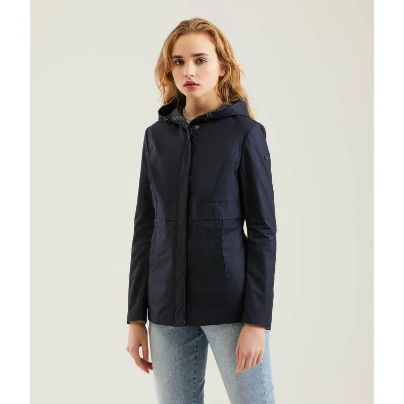 Refrigiwear Chic Blue Polyester Jacket with Zip and Button Detail