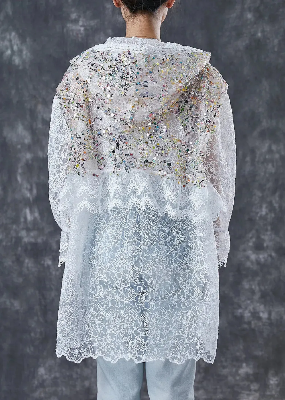 Sequins Hollow Out Lace Jackets Spring