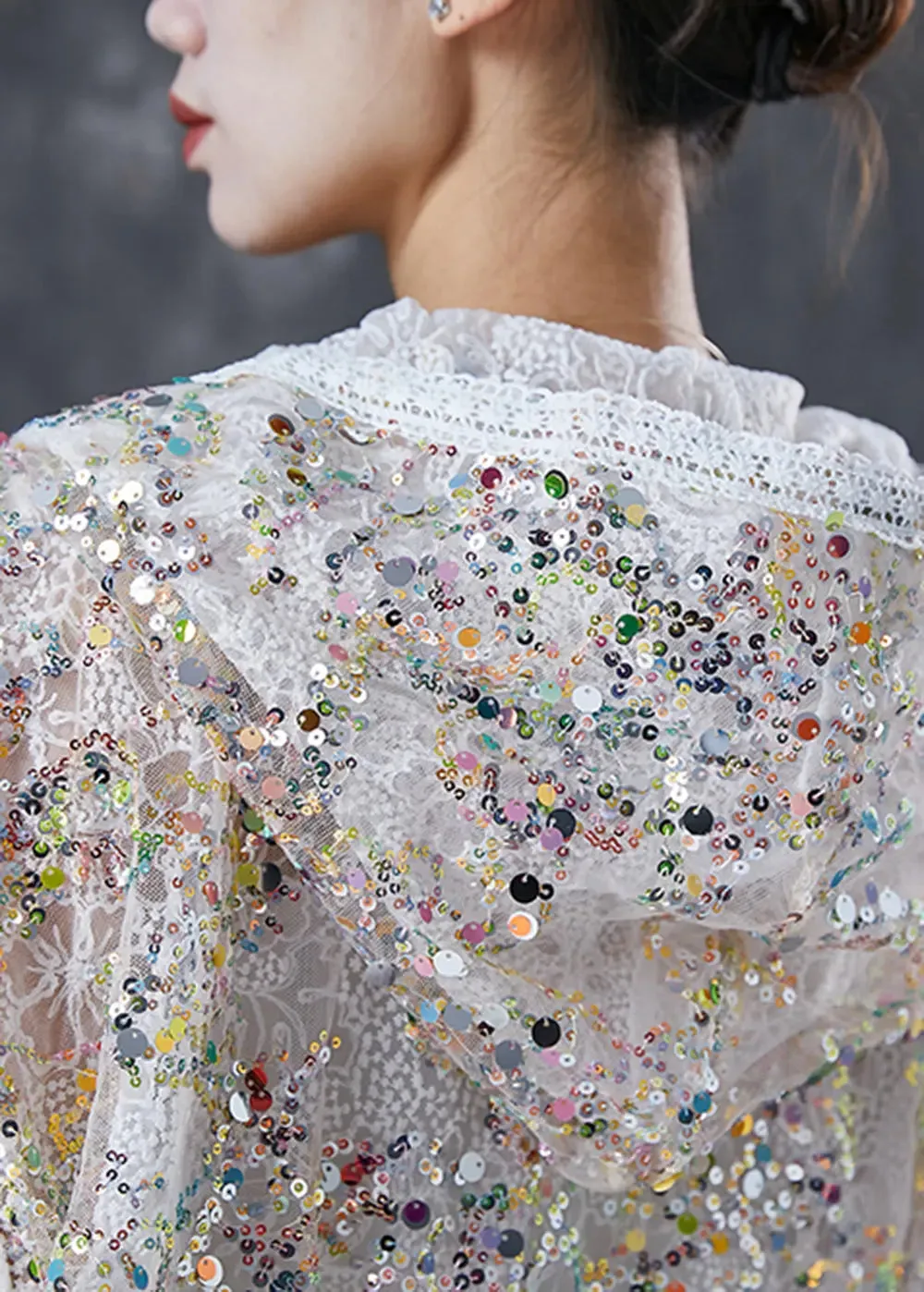 Sequins Hollow Out Lace Jackets Spring
