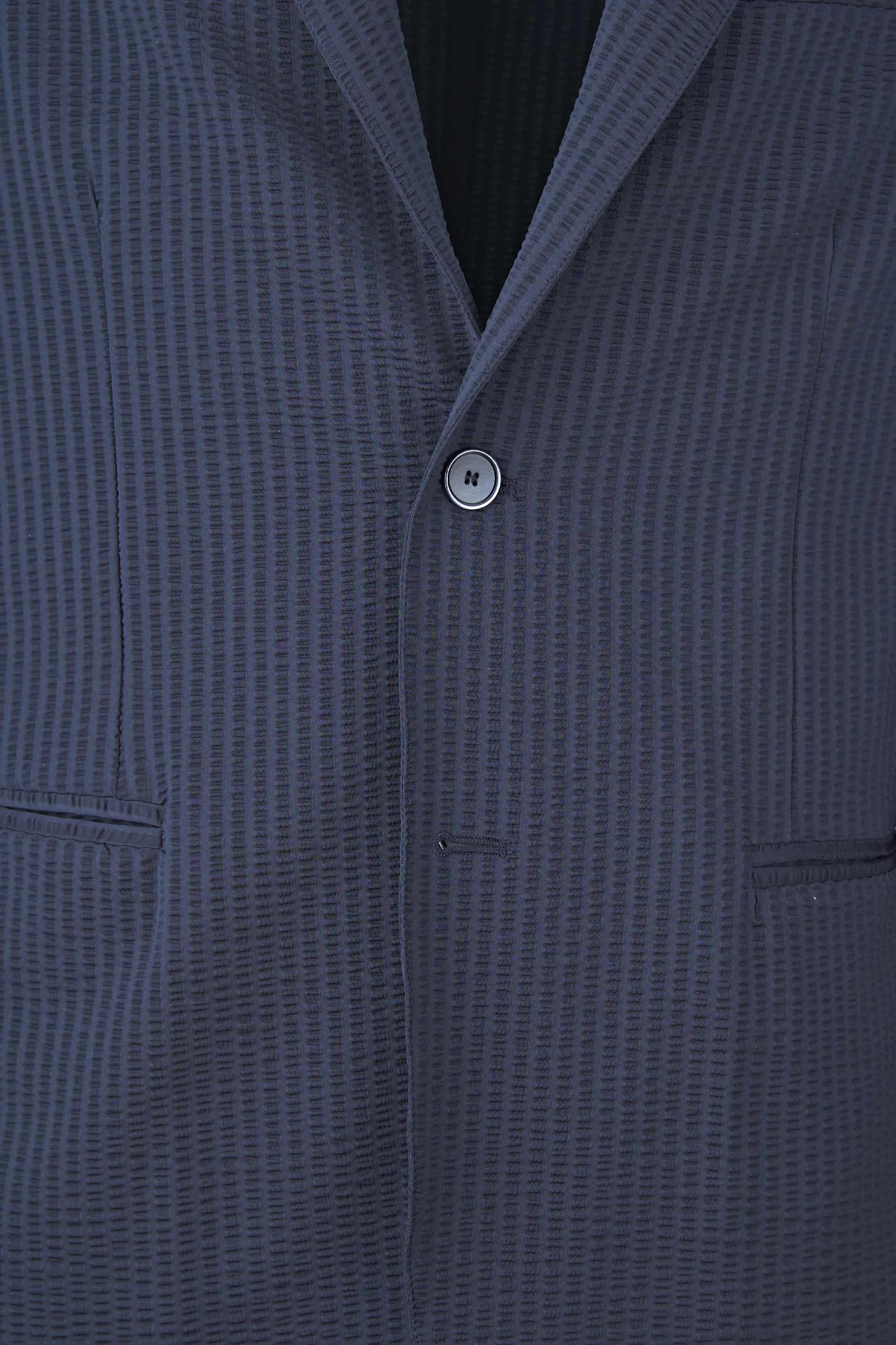 Single-Breasted Stretch Seersucker Blazer