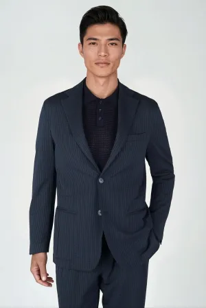 Single-Breasted Stretch Seersucker Blazer