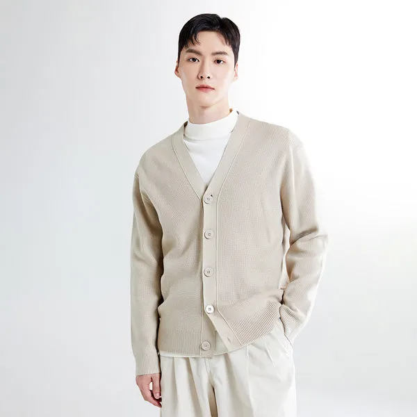 SPAO Men Long Sleeve V Neck Cardigan SPCKE49M03 Green