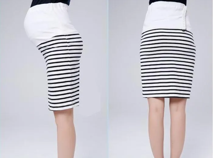 Stripe Soft Comfortable Maternity Skirts