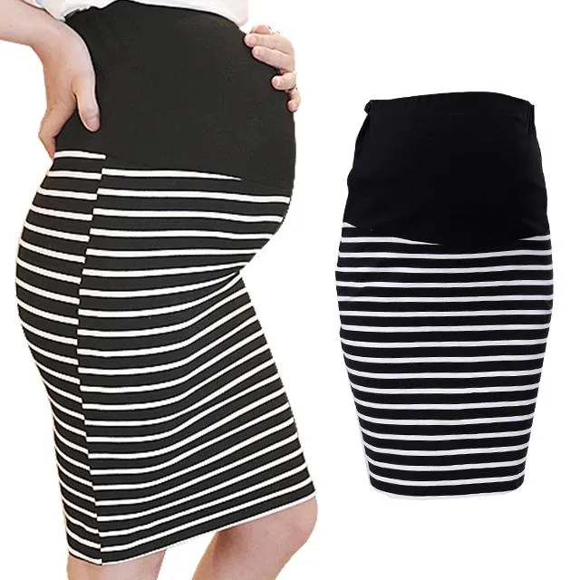 Stripe Soft Comfortable Maternity Skirts