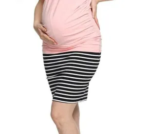 Stripe Soft Comfortable Maternity Skirts