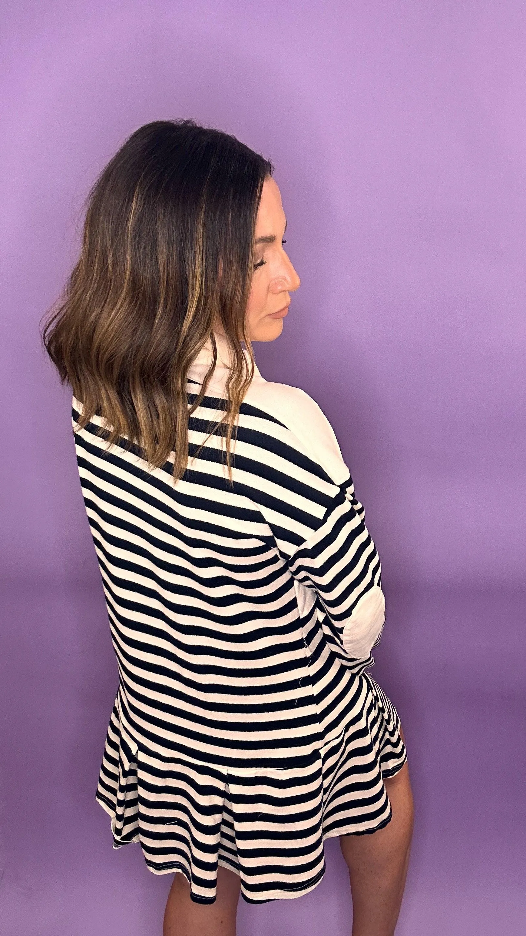 Striped Cotton Terry Mini Dress