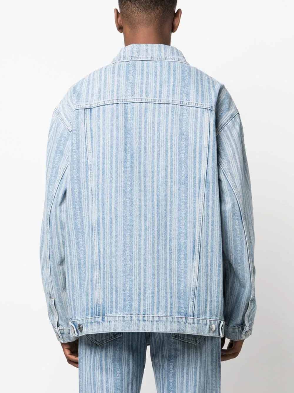 striped denim jacket