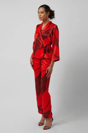 The Sharon Keyser Collection - Red Carpet Velvet Satin Wrap Blazer and Pants