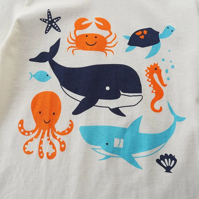 Toddler/Kid Boy's Sea Animals T-shirt and Shorts Set