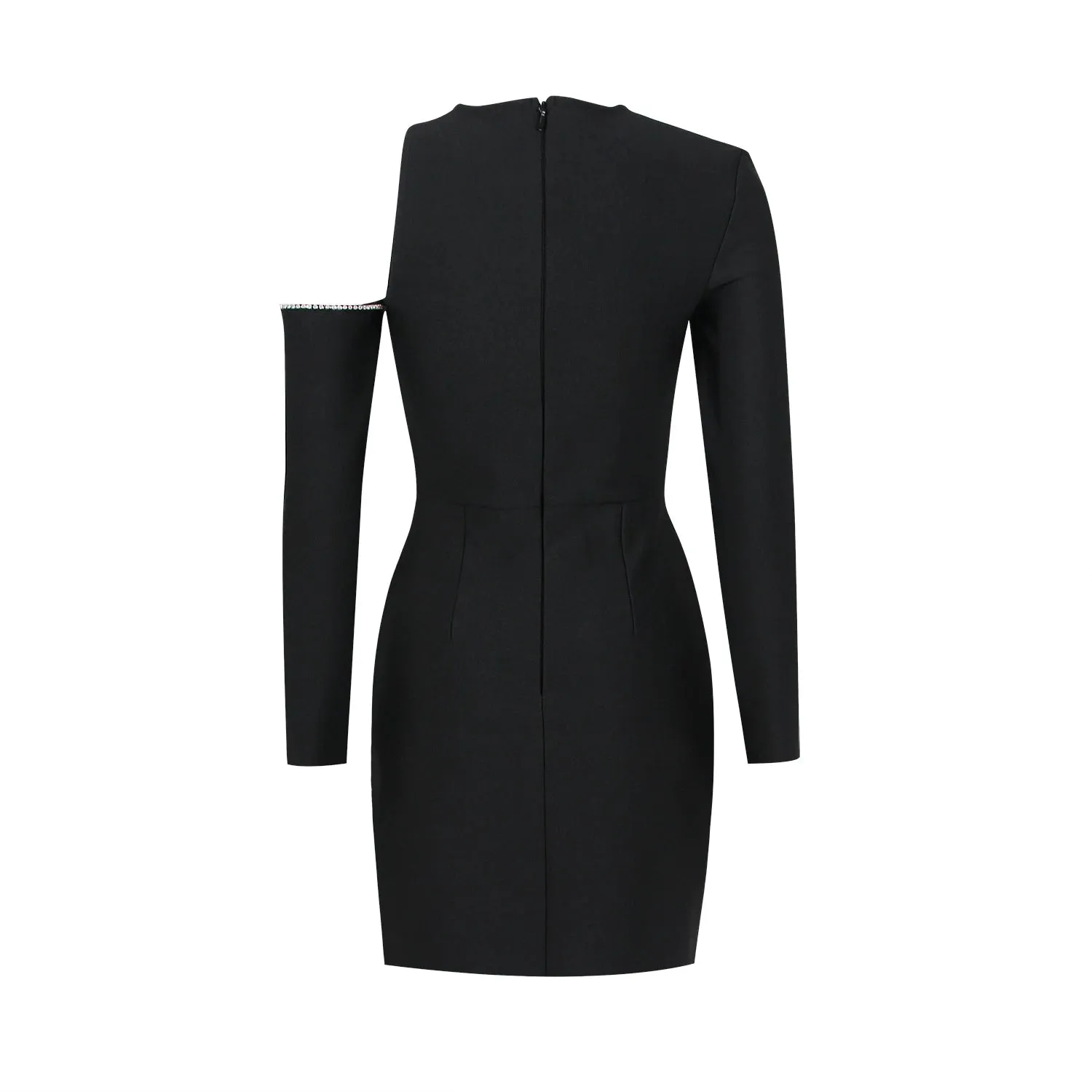 Trend4us Chic Asymmetrical Embellished Diamonds Short Dress