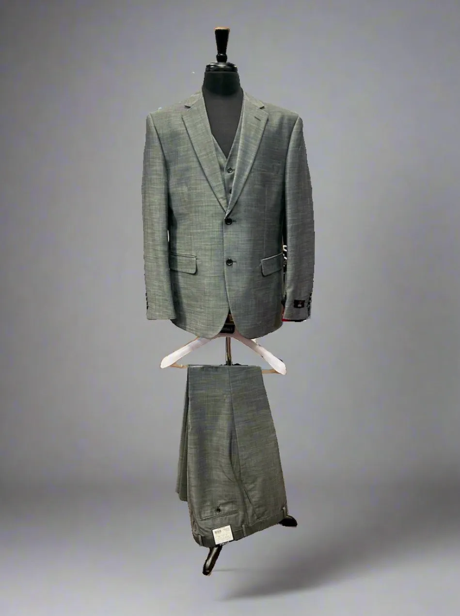 Vitali M6038 3 Pieces Vested  Suit Charcoal
