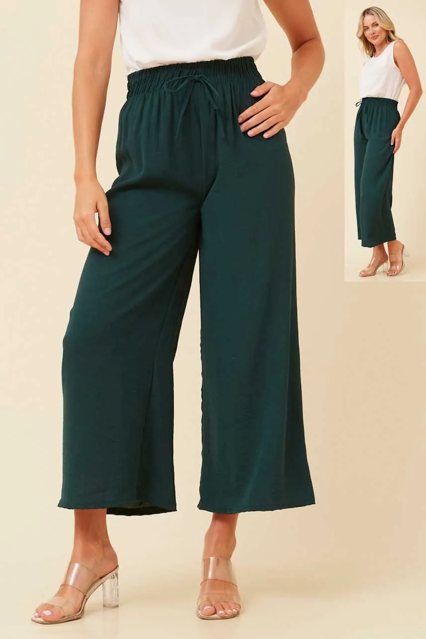 Wide Leg Pants with shirred waistband